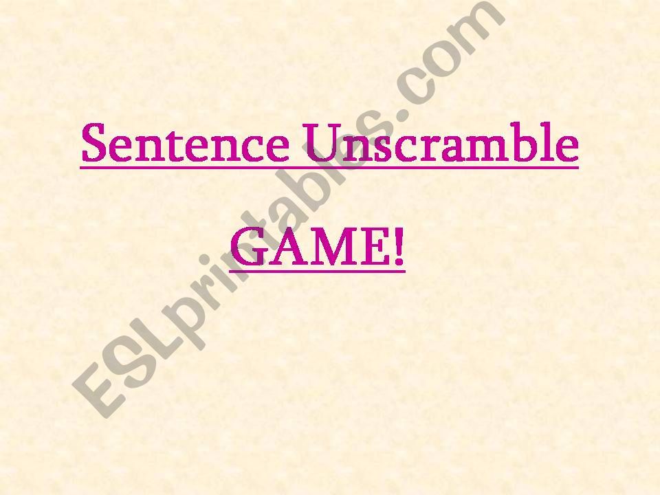 Unscramble Game powerpoint