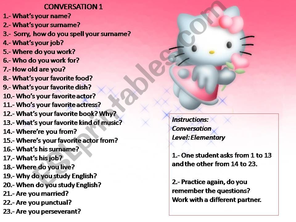 Basic Conversation 1 powerpoint