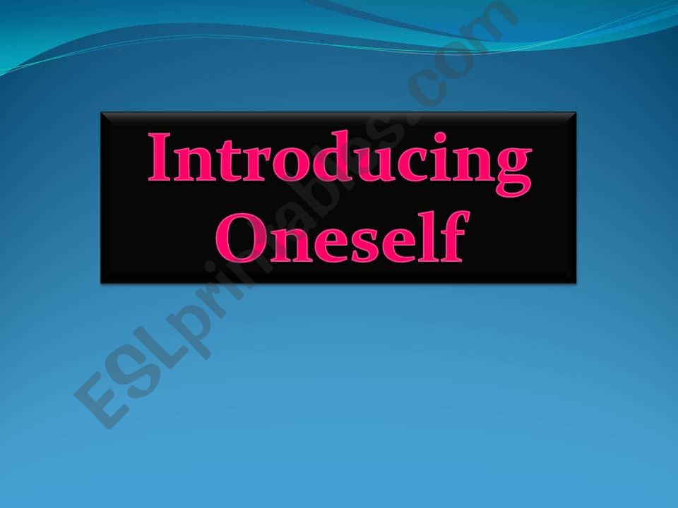 introducing oneself and others 