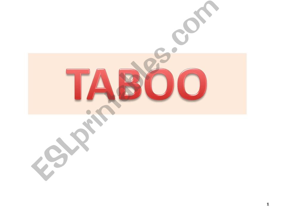 TABOO game powerpoint