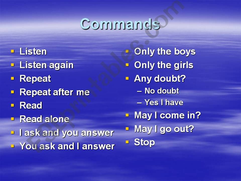 Commands powerpoint