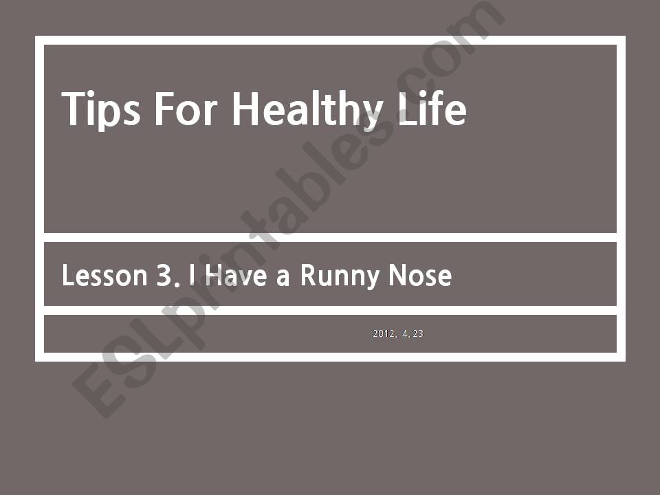 Tips for healthy life PPT  powerpoint