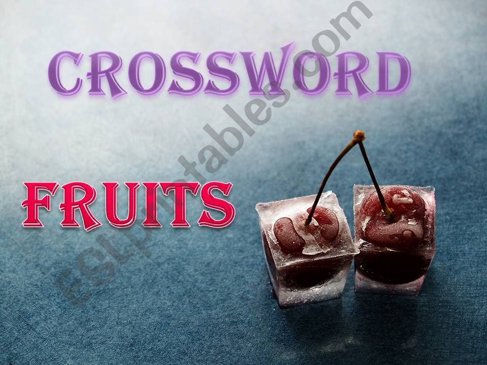 fruits, crossword powerpoint