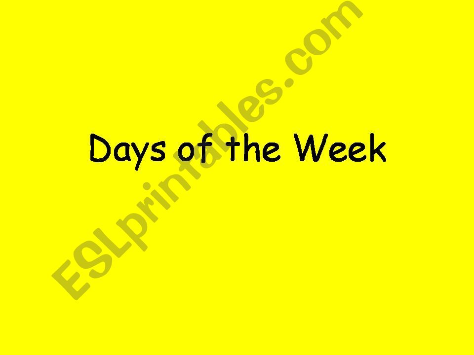 Days of the Week powerpoint