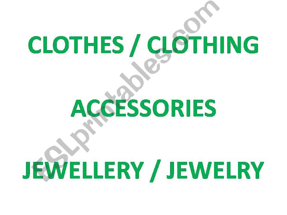 Clothes - Accessories - Jewellery