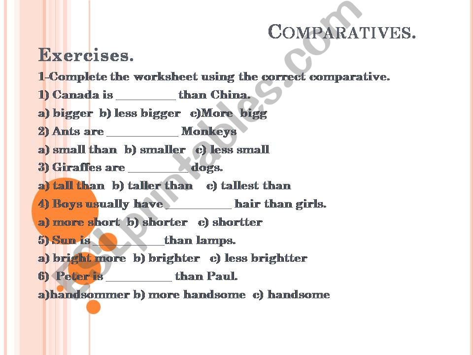 Comparatives powerpoint