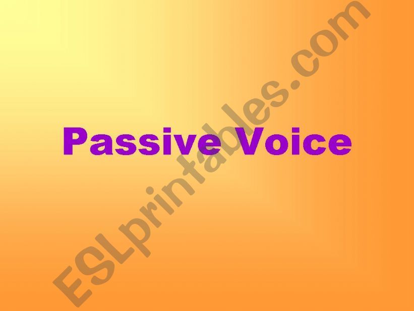 Passive voice powerpoint