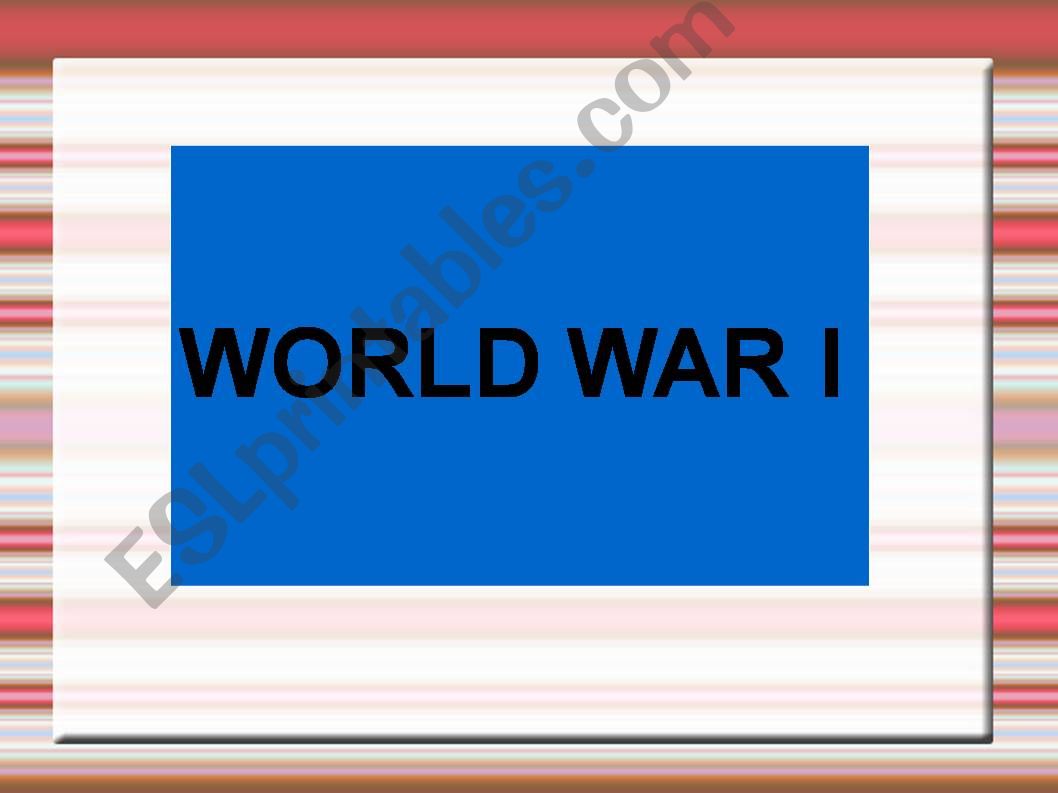 World War I powerpoint