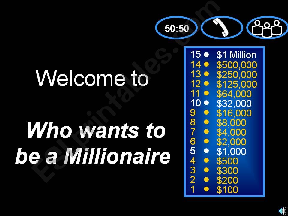 Who wants to ba a millionaire powerpoint