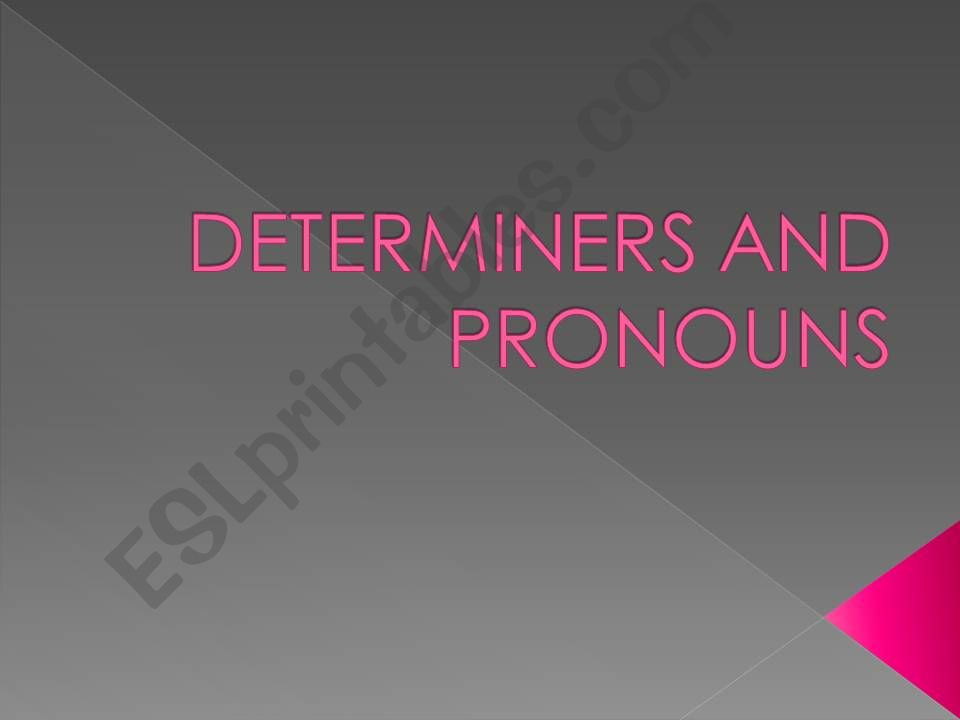 Determiners and pronouns powerpoint
