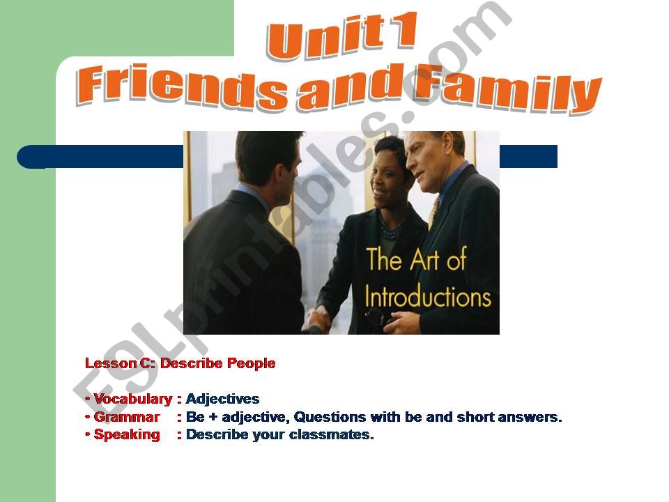 Describing People powerpoint