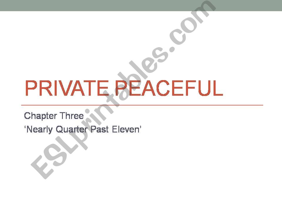 Private Peaceful recap chapter 3