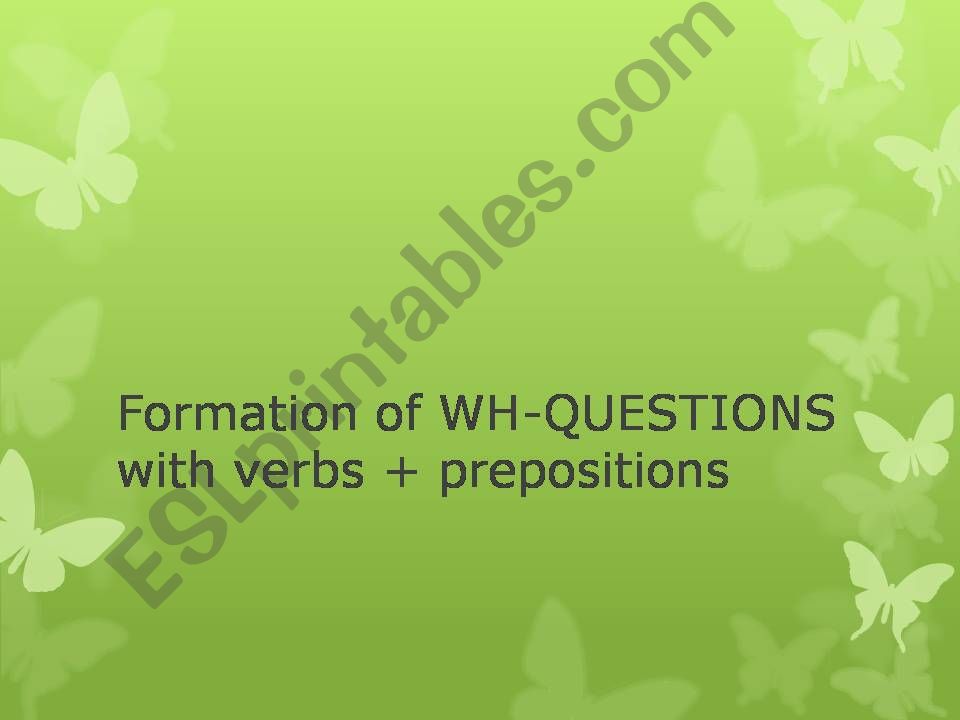 formation of WH- questions powerpoint