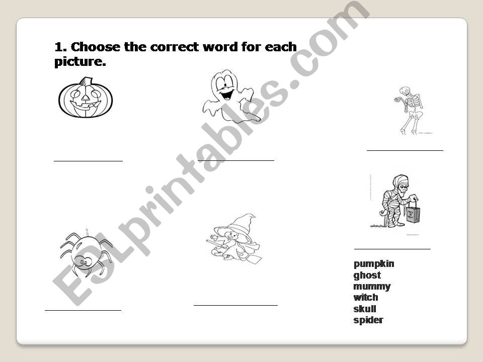 halloween worksheet  powerpoint