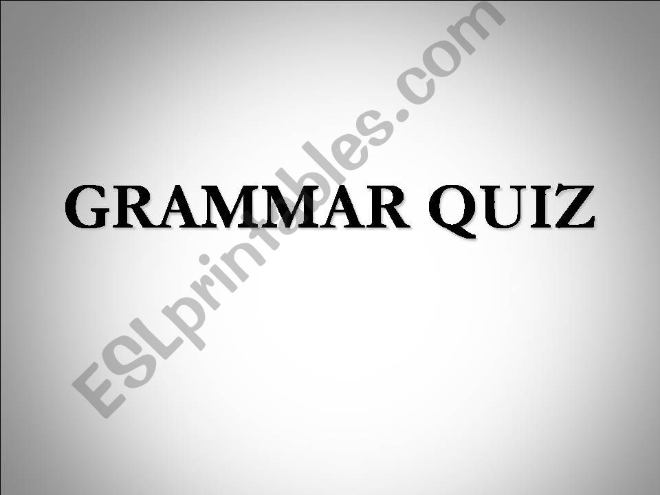 Grammar Quiz powerpoint