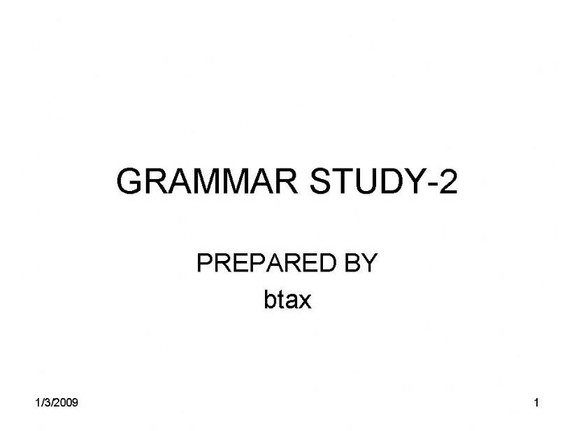 Grammar study 2 powerpoint