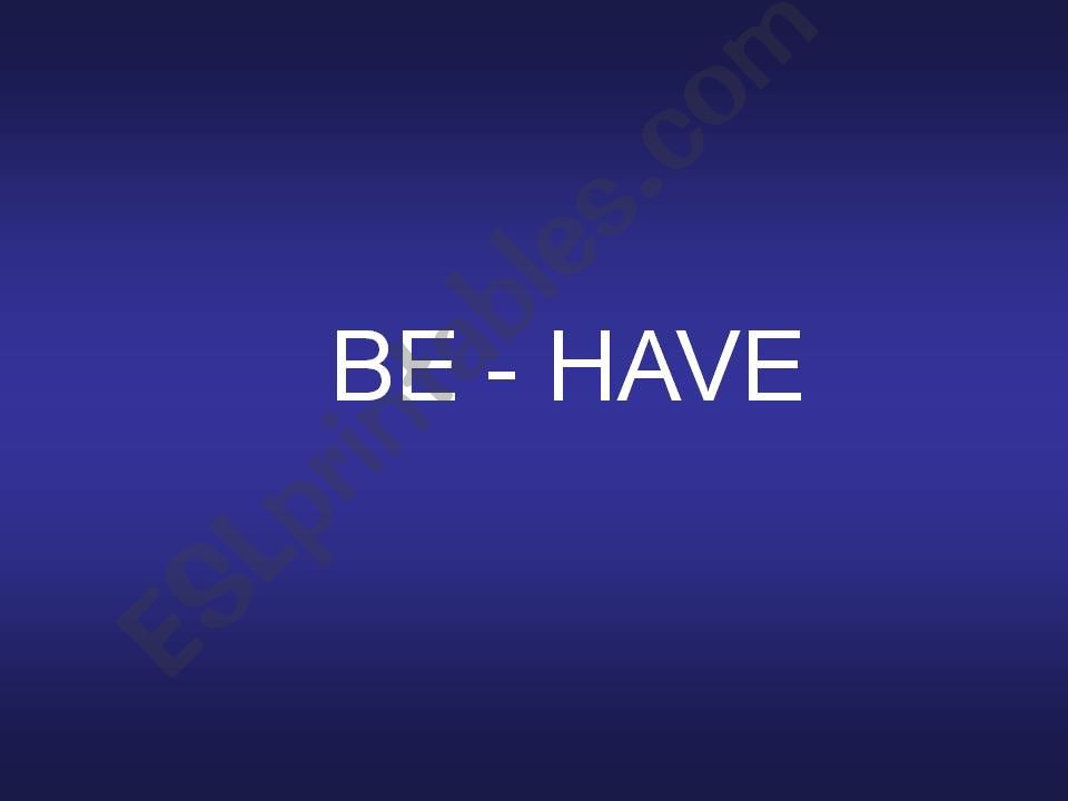 be or have ? powerpoint