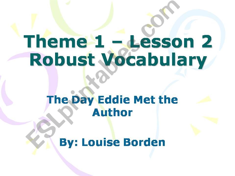 Lesson 1 - Vocabulary Storytown