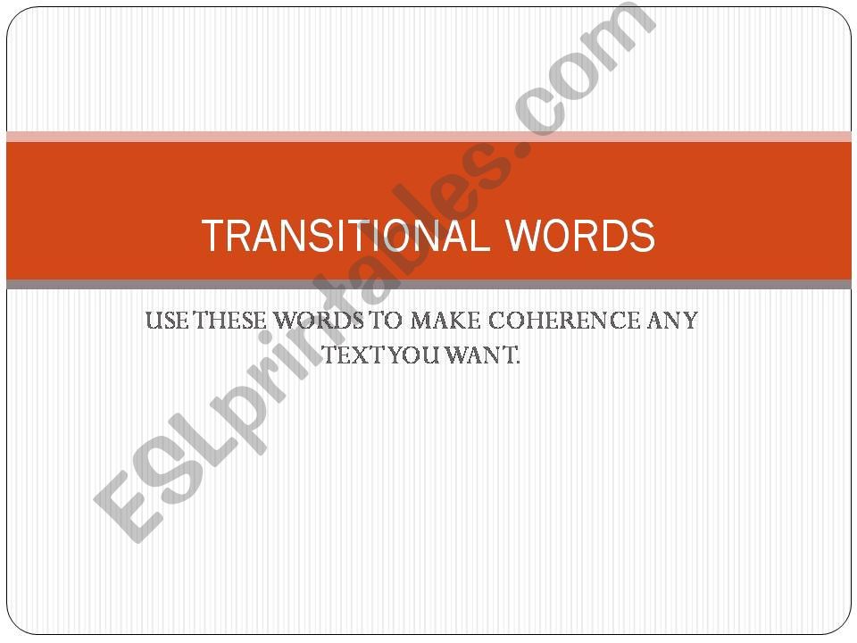 Transitional words powerpoint