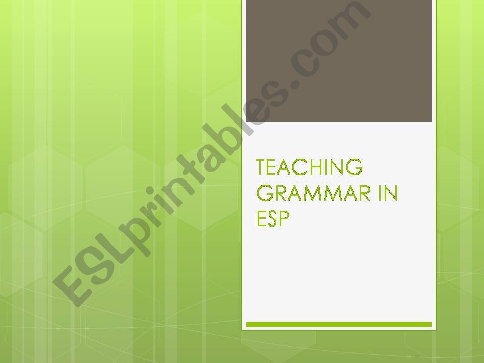 Teaching Grammar in ESP powerpoint