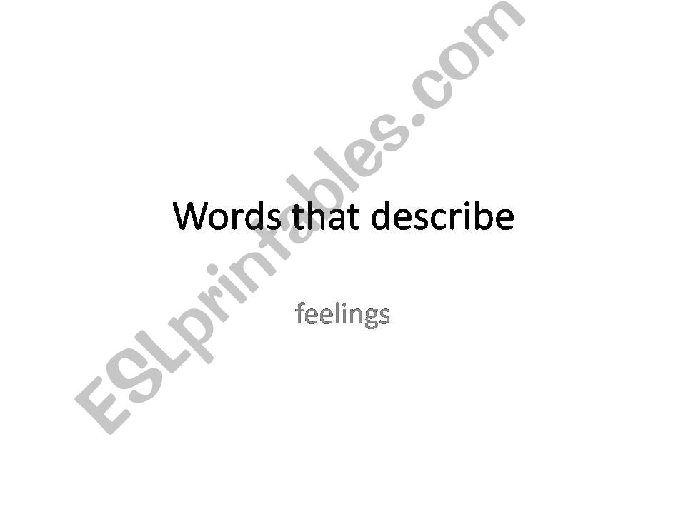 Rare Words Describing Feelings