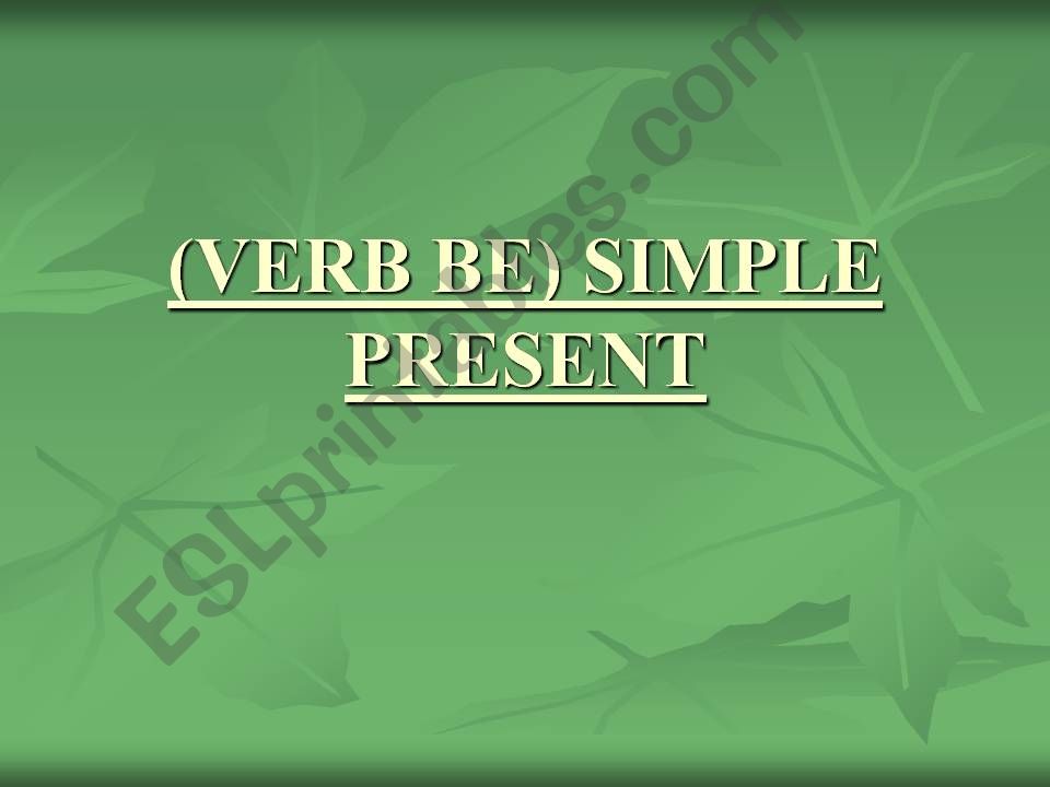 verb be powerpoint