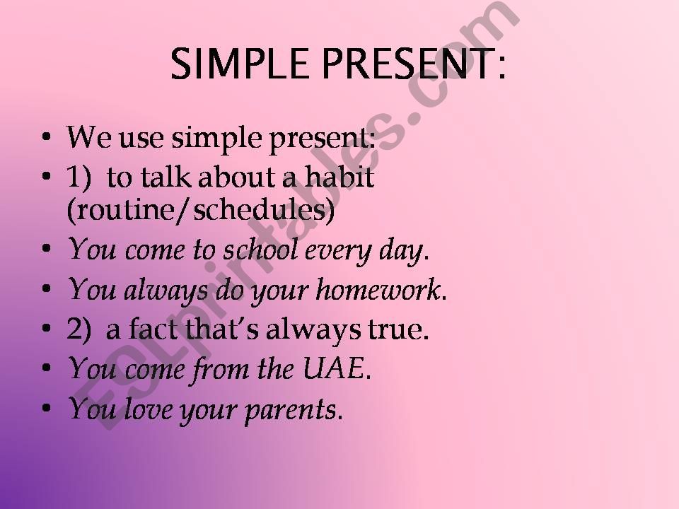 Simple Present powerpoint