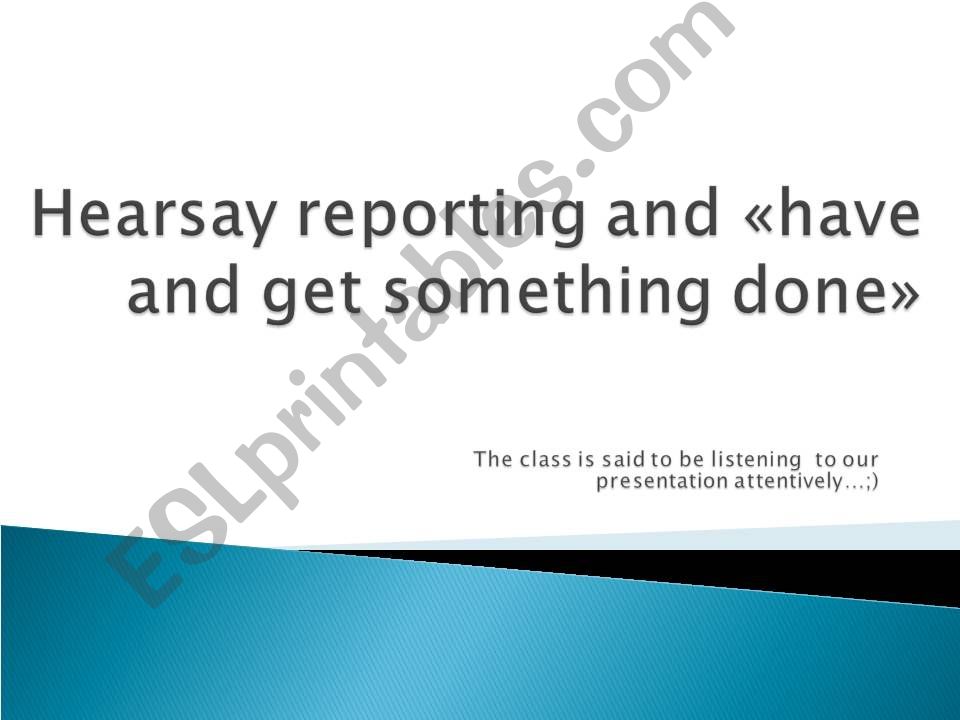 Hearsay report powerpoint