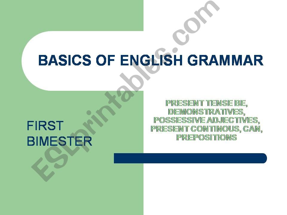 ESL - English PowerPoints: Basics Of English Grammar