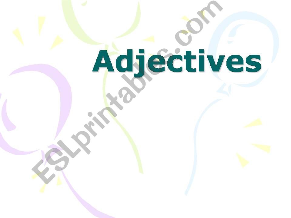 Introducing Adjectives powerpoint