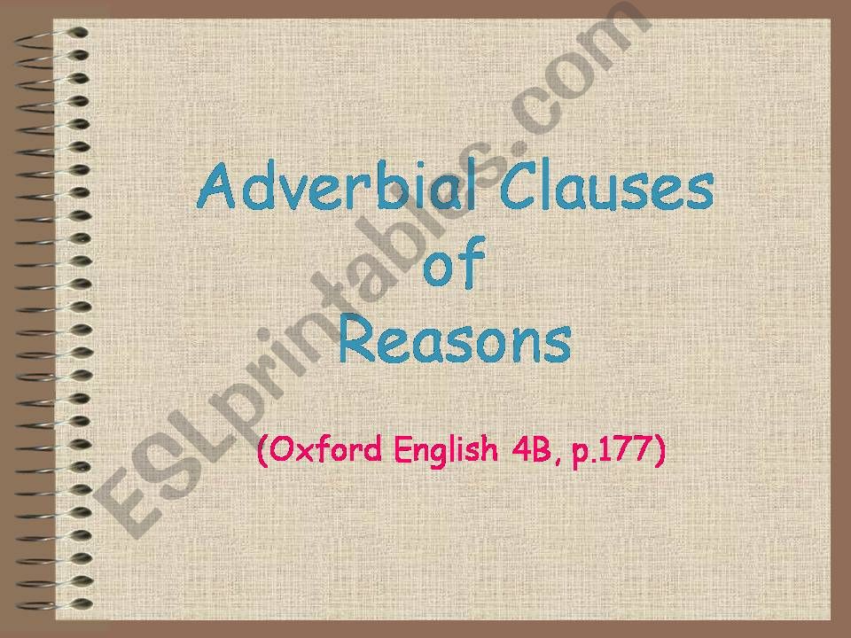 adverbial clauses powerpoint