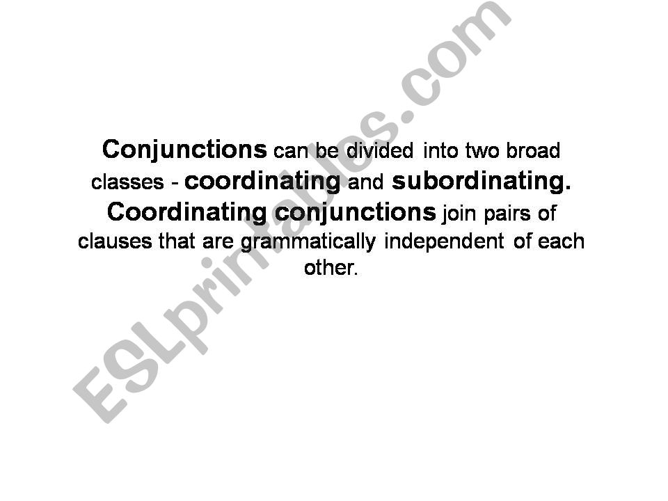 ESL - English PowerPoints: Coordinating Conjunction