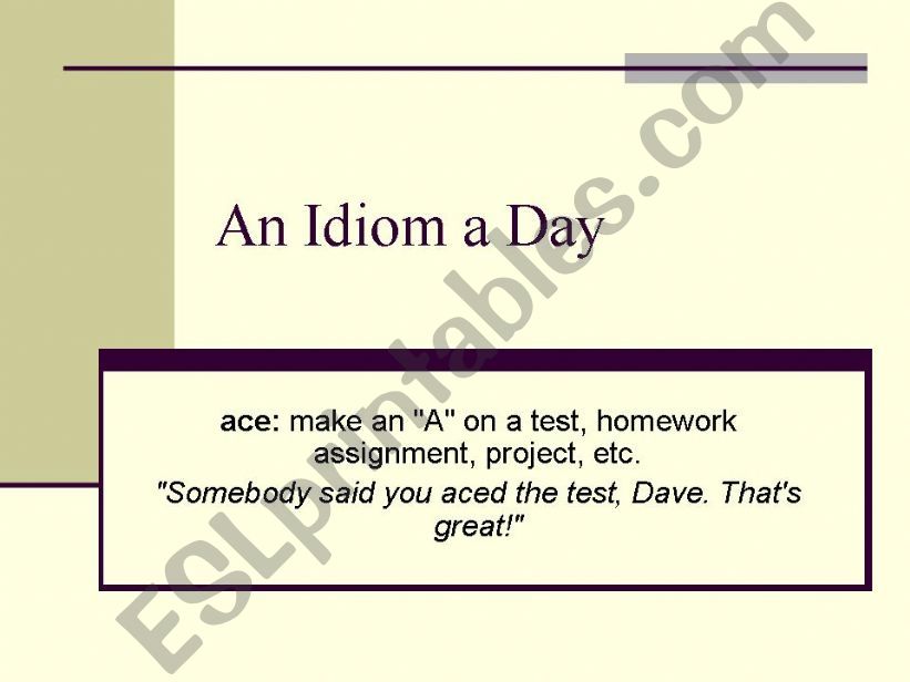 An Idiom a  Day powerpoint