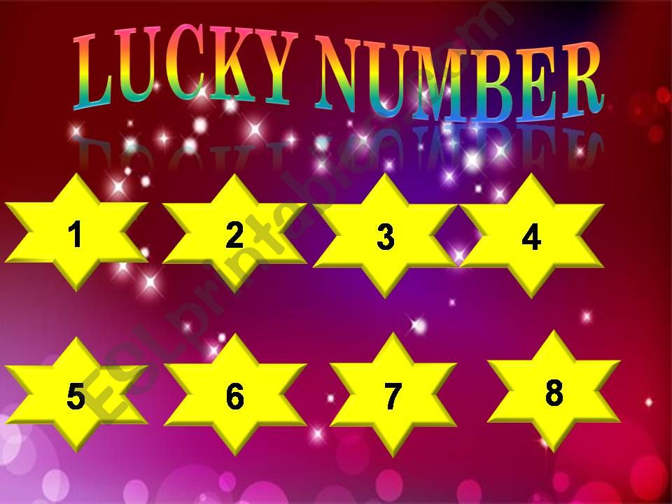 The lucky number game on Powerpoint