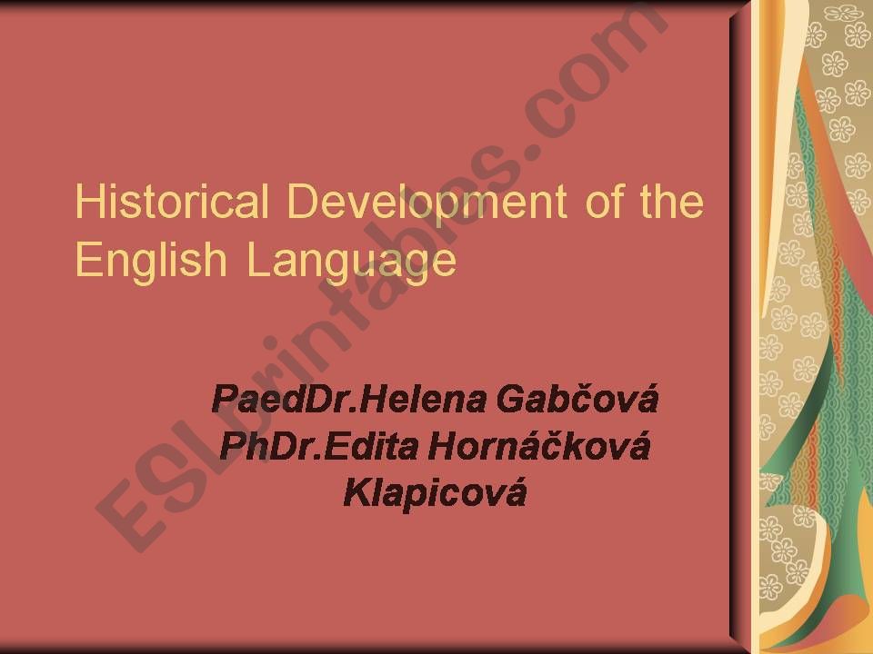 Historical development of English lnguage