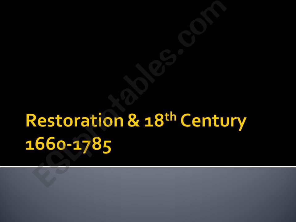 Restoration period powerpoint