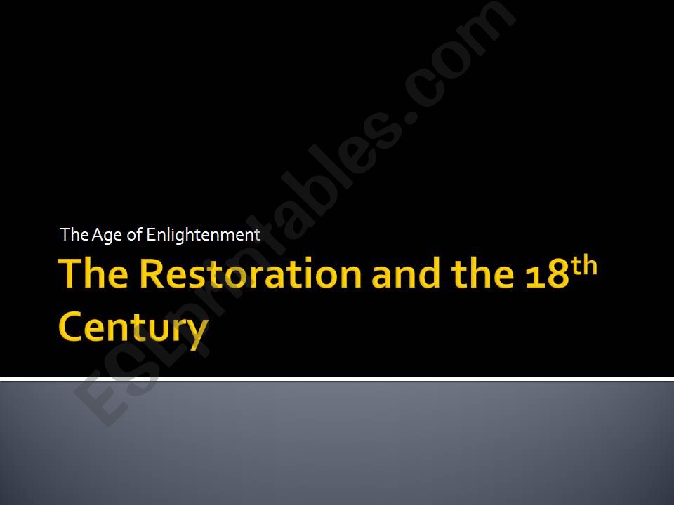 Restoration Literature powerpoint