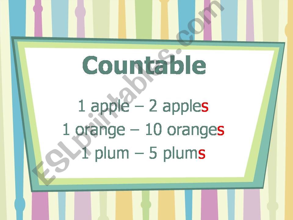 Countable v Uncountable powerpoint