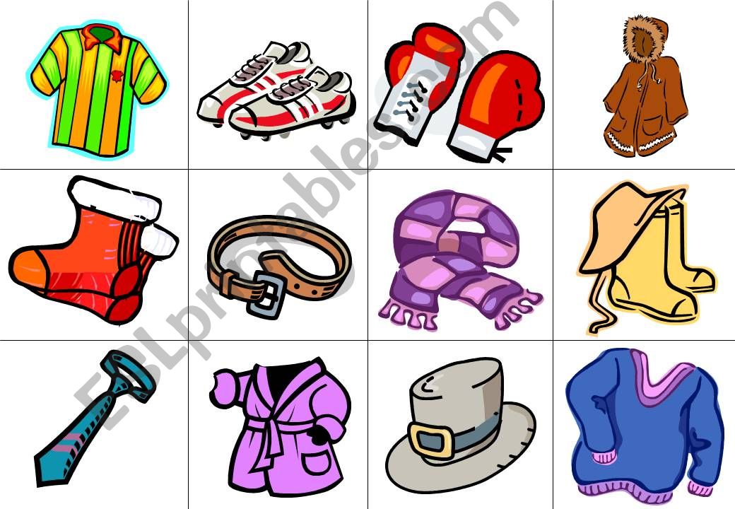 Clothing Items Memory Game powerpoint