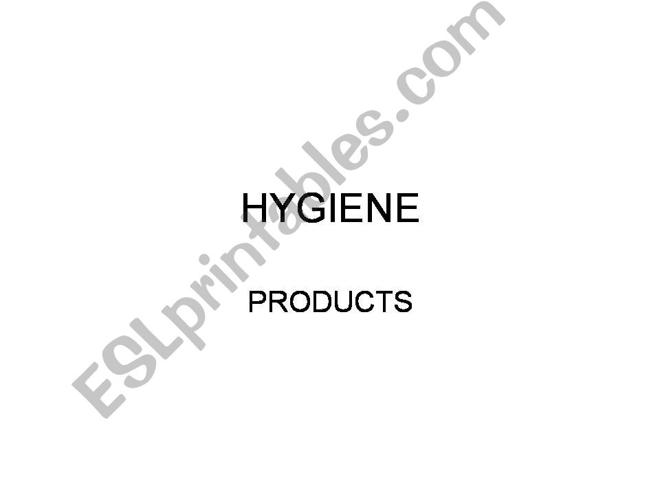 HYGIENE PRODUCTS powerpoint