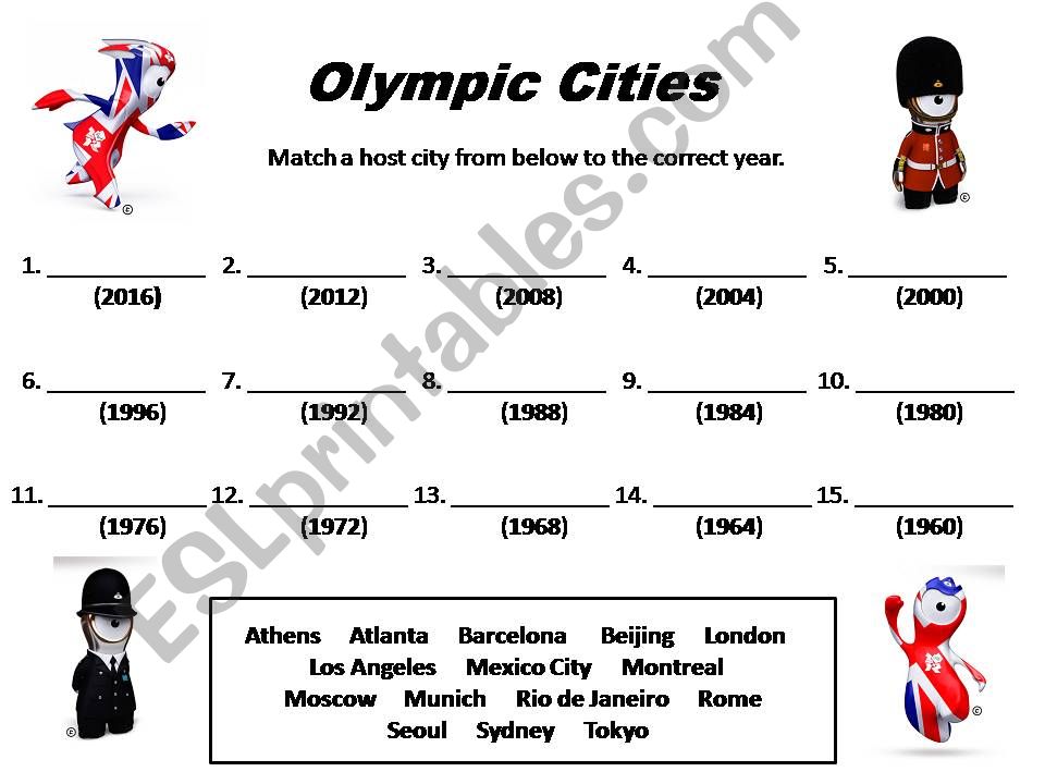 Olympic Cities powerpoint