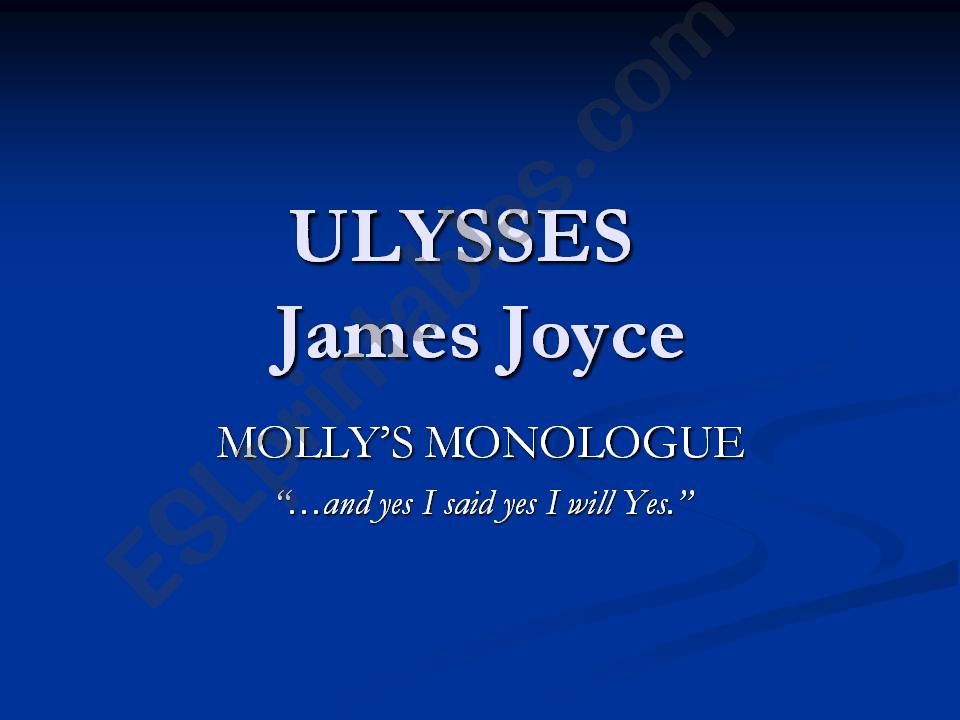 ULYSSES BY JAMES JOYCE powerpoint
