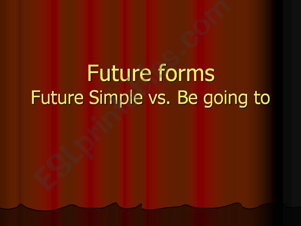 Future simple vs. Be going to powerpoint