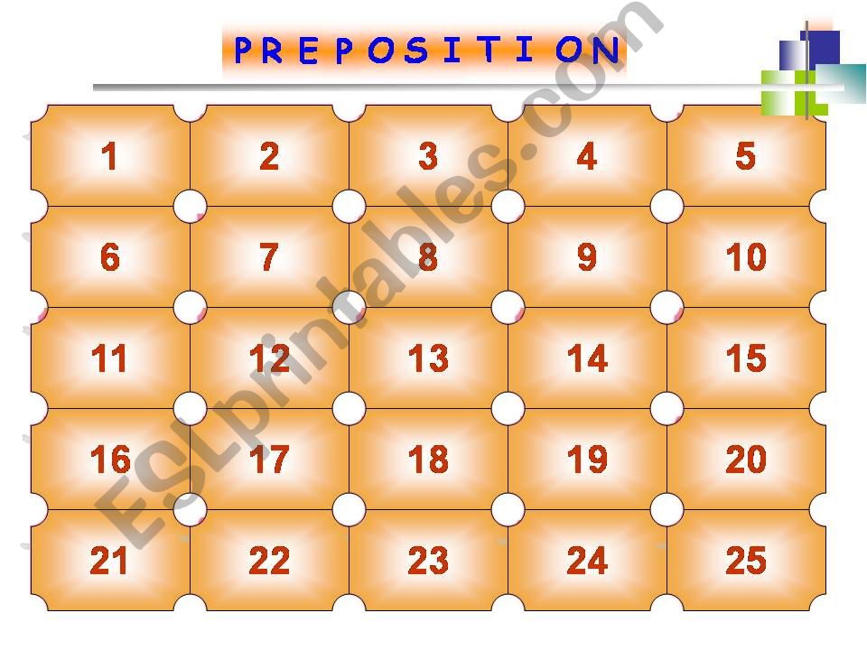 Preposition Memory Game powerpoint