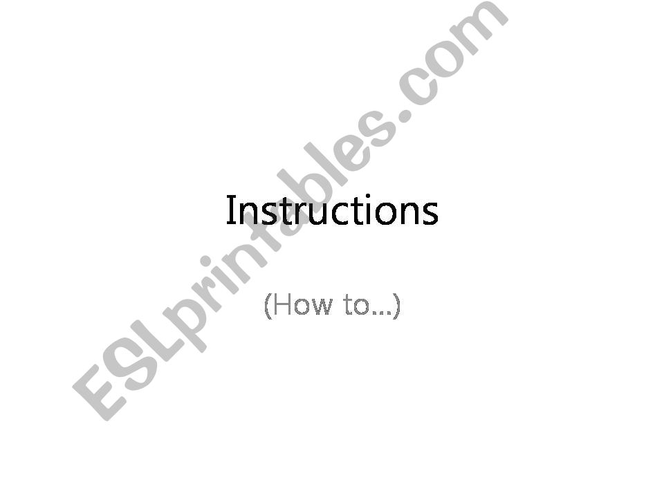 How to write instructions  powerpoint