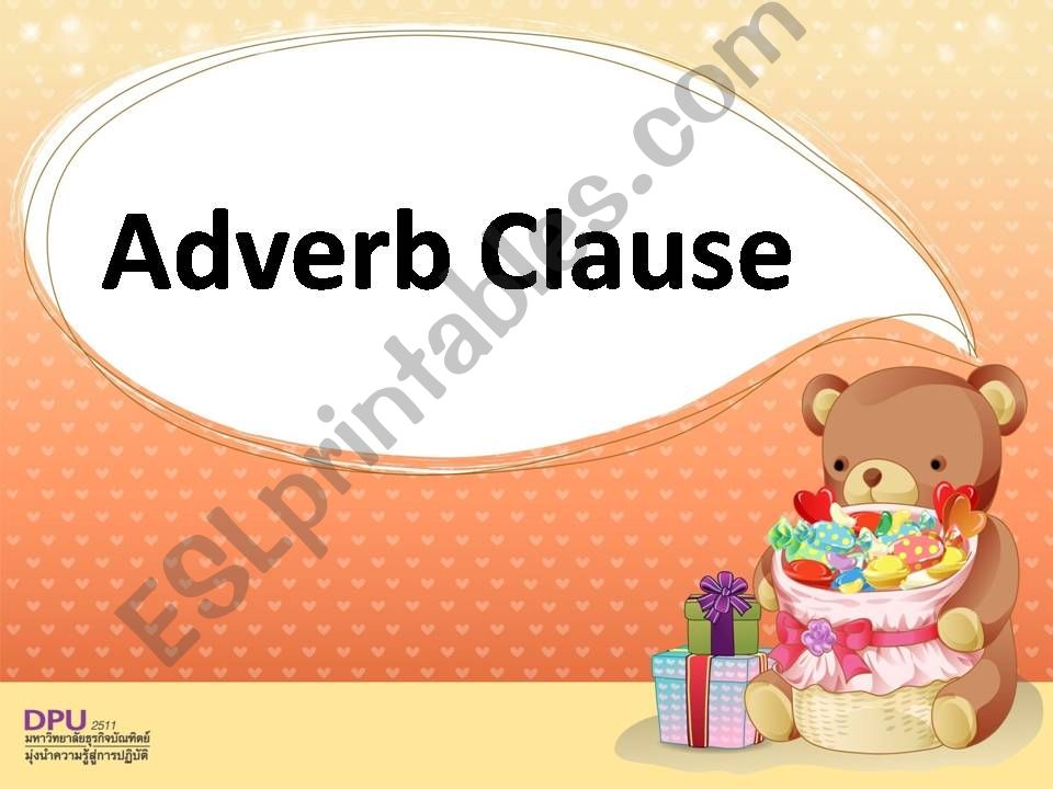 Adverb clause powerpoint