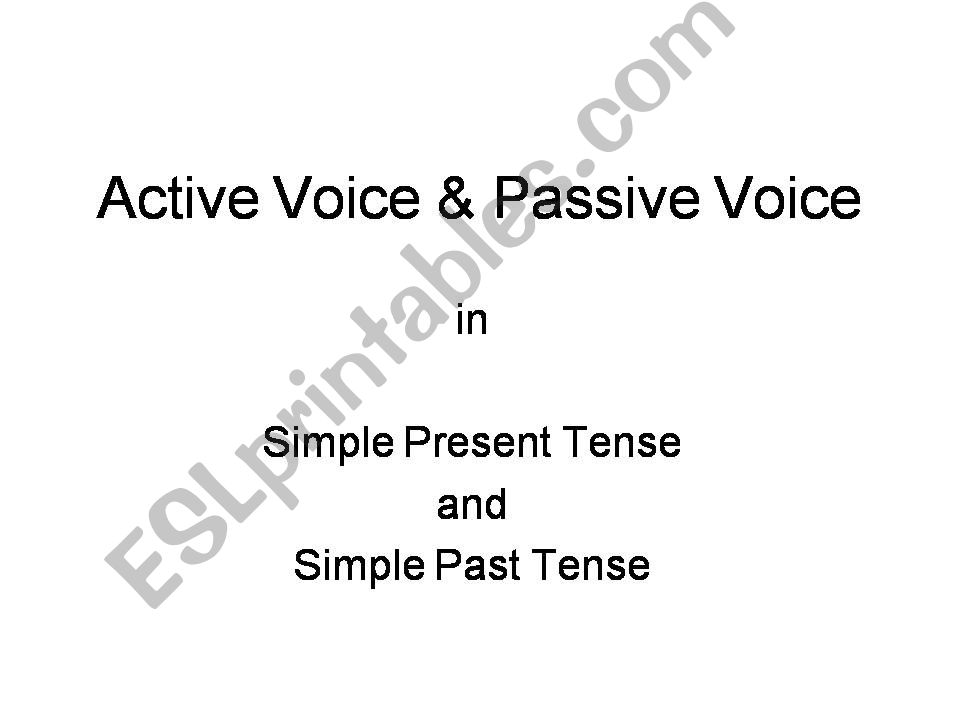 Active and passive voice PowerPoint