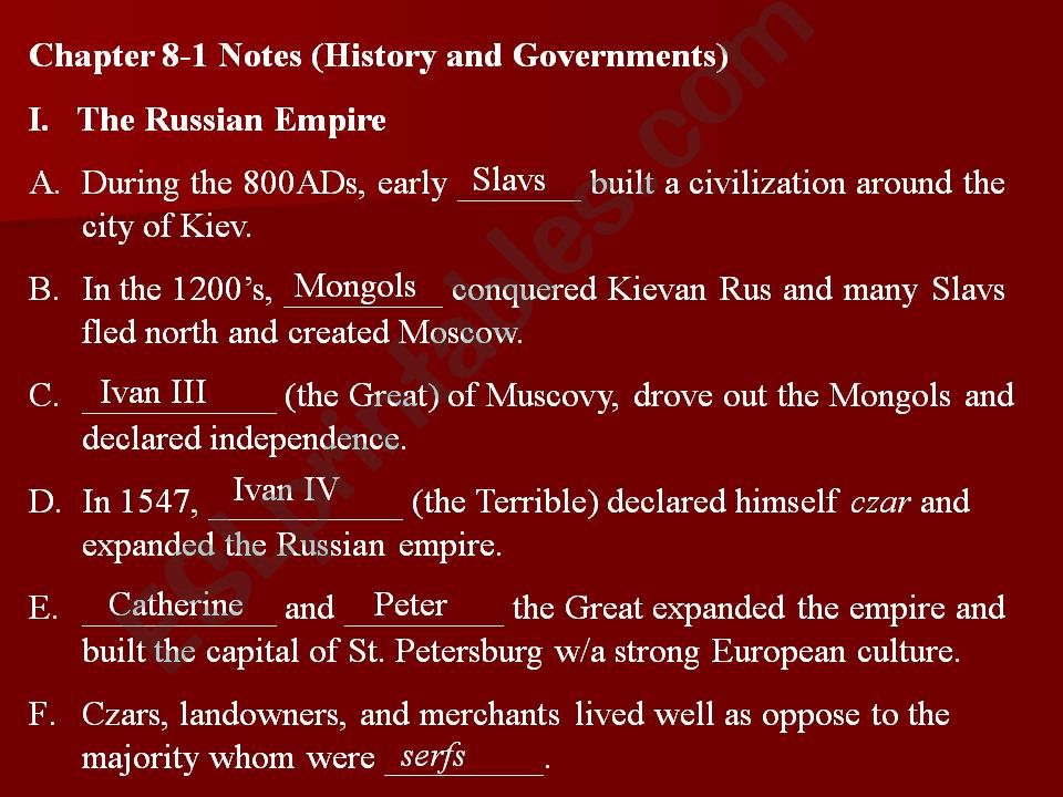 History of Russia powerpoint