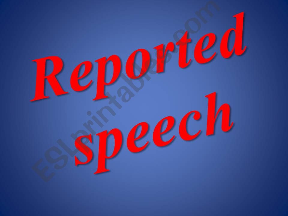 reported Speech powerpoint