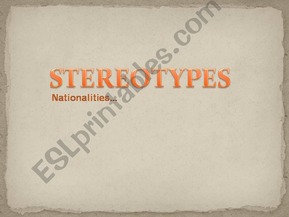 natioality stereotypes powerpoint